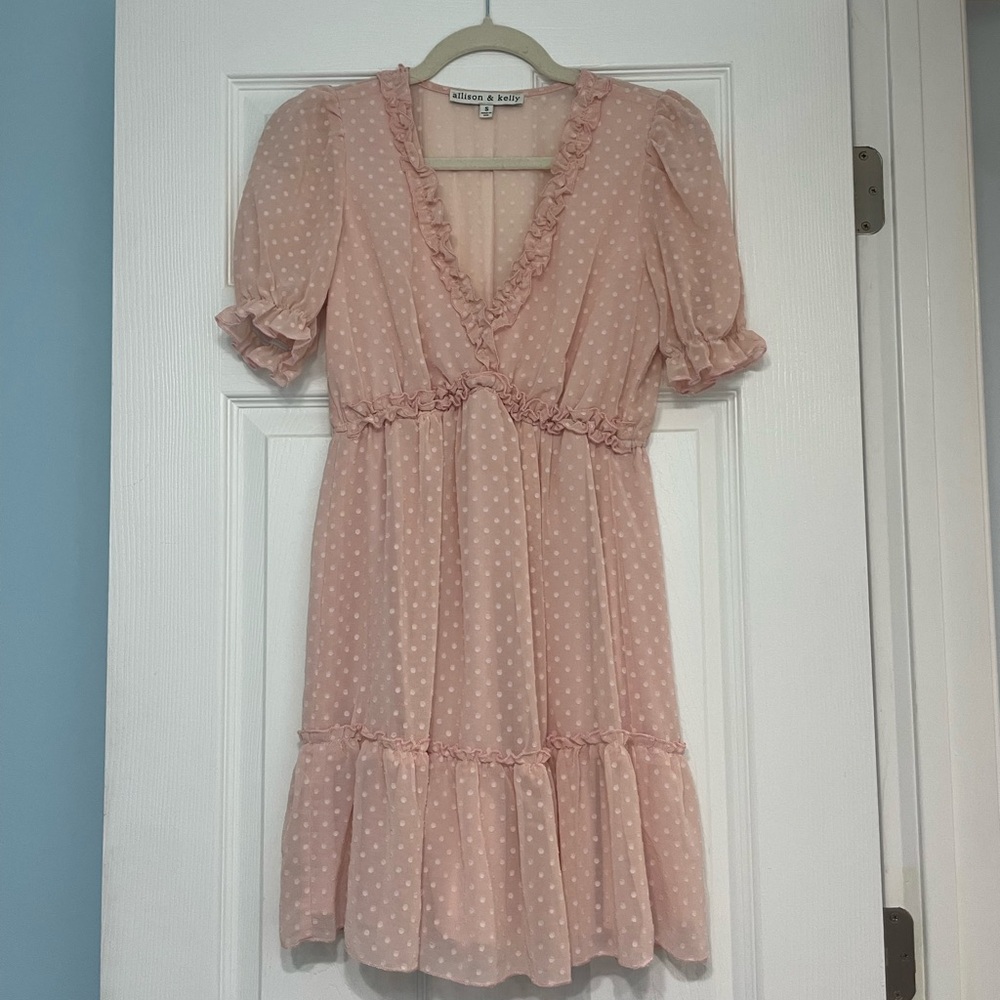 Pink Polka Dot Mini Dress